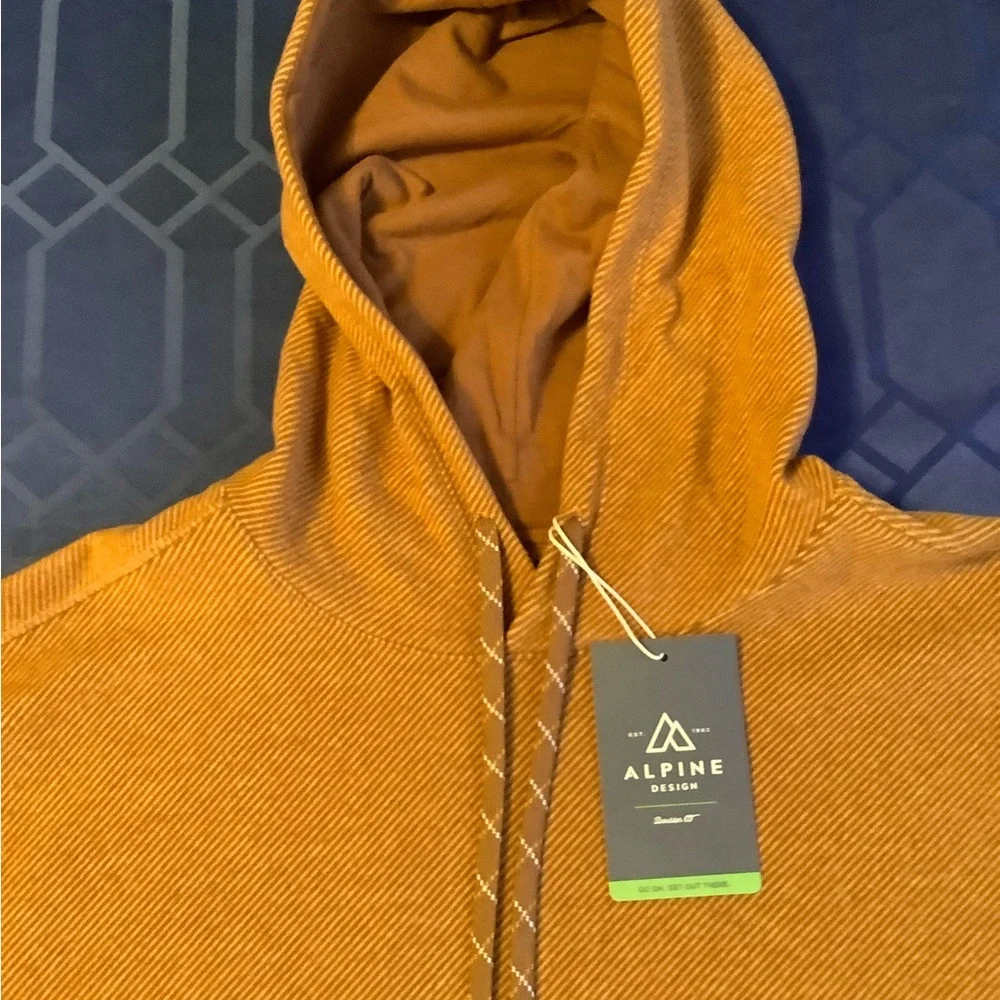 Alpine Design Rust/Brown Striped Hoodie - Picture 4 of 8